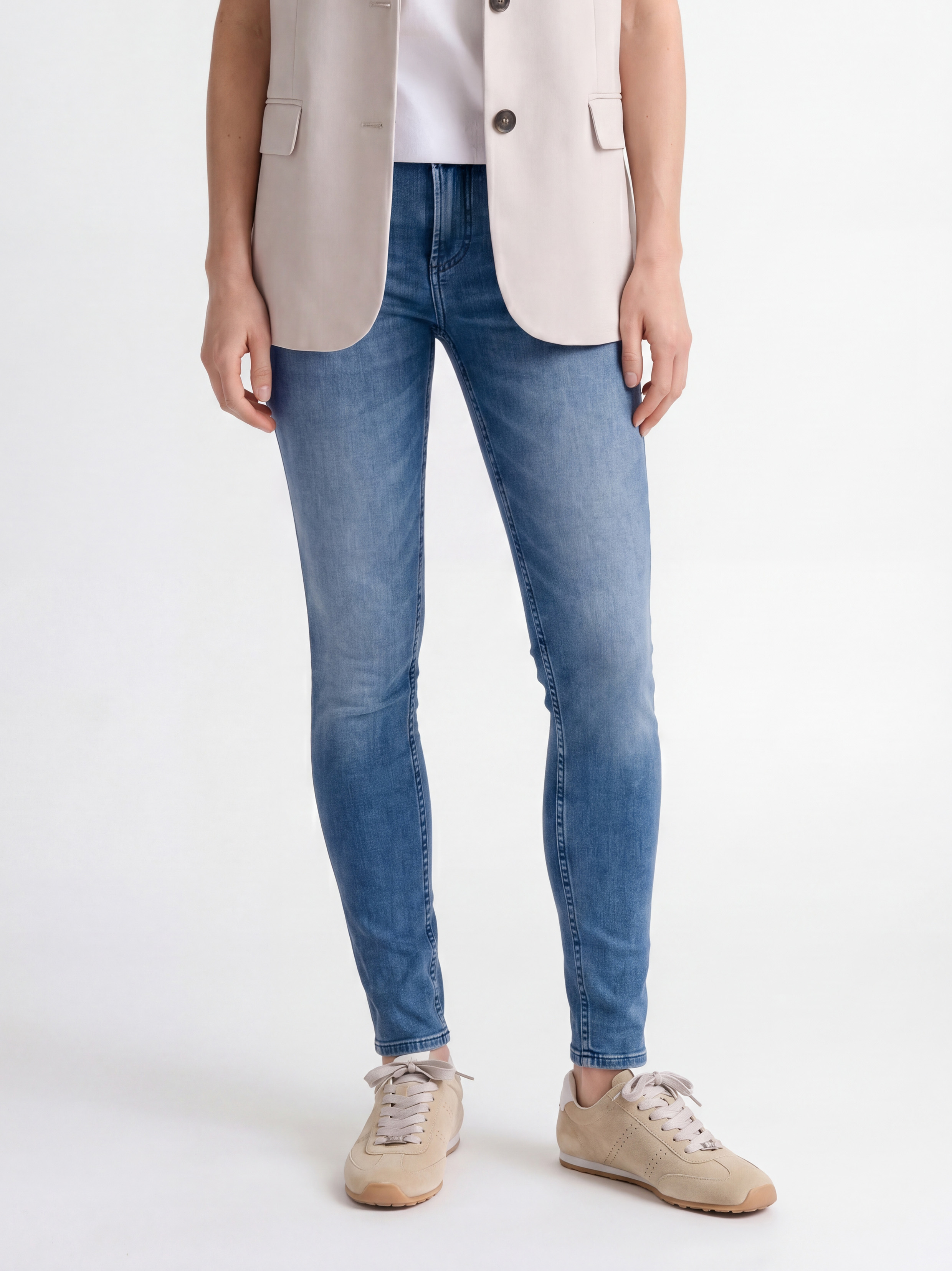247Jeans Iris Skinny SK82 Medium Blue Denim - Dames Jeans - Slim Fit Jeans