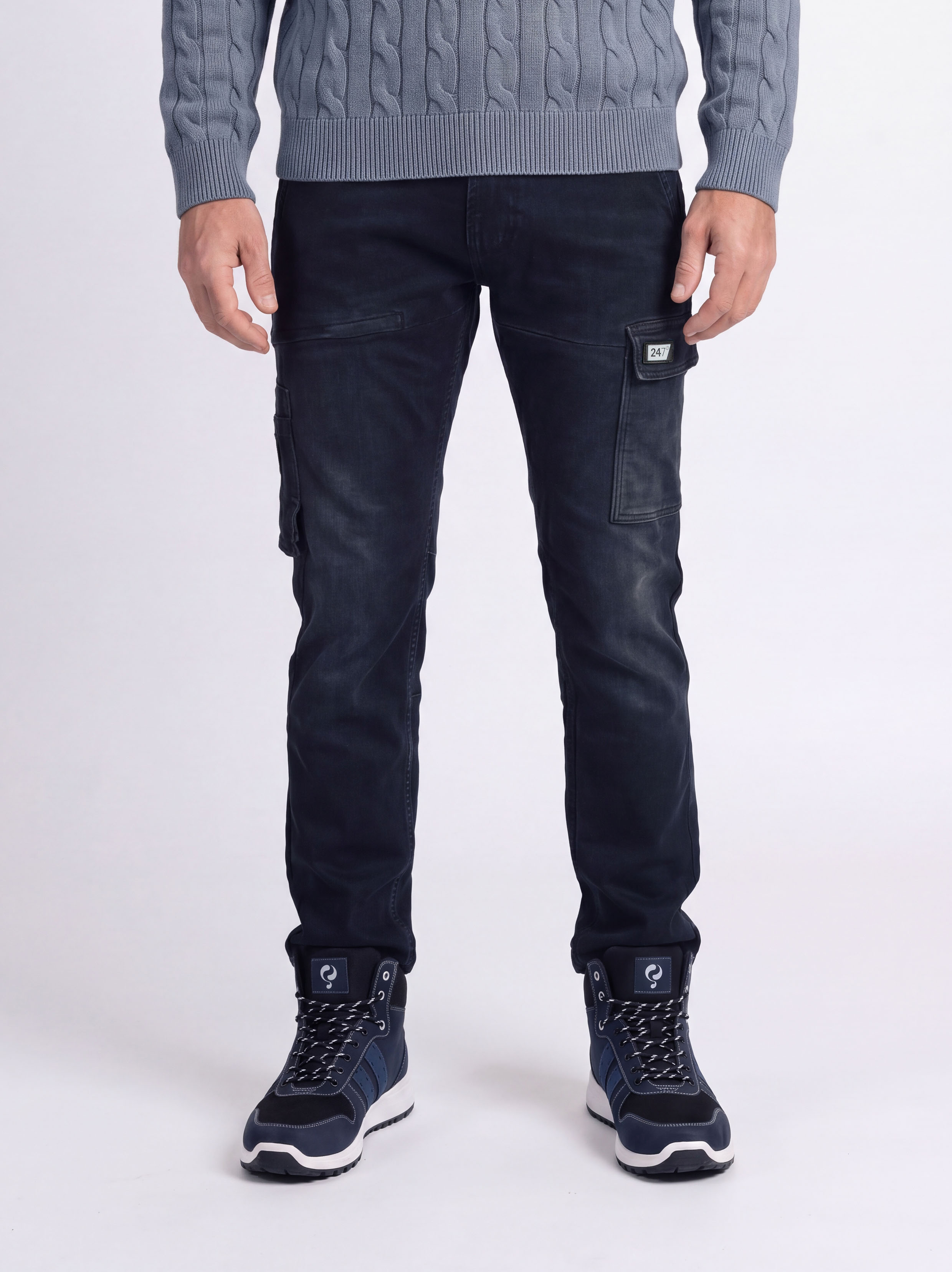 247Jeans Jaguar Workwear W56 Blue Black Denim - Werk Jeans - Werkspijkerbroek