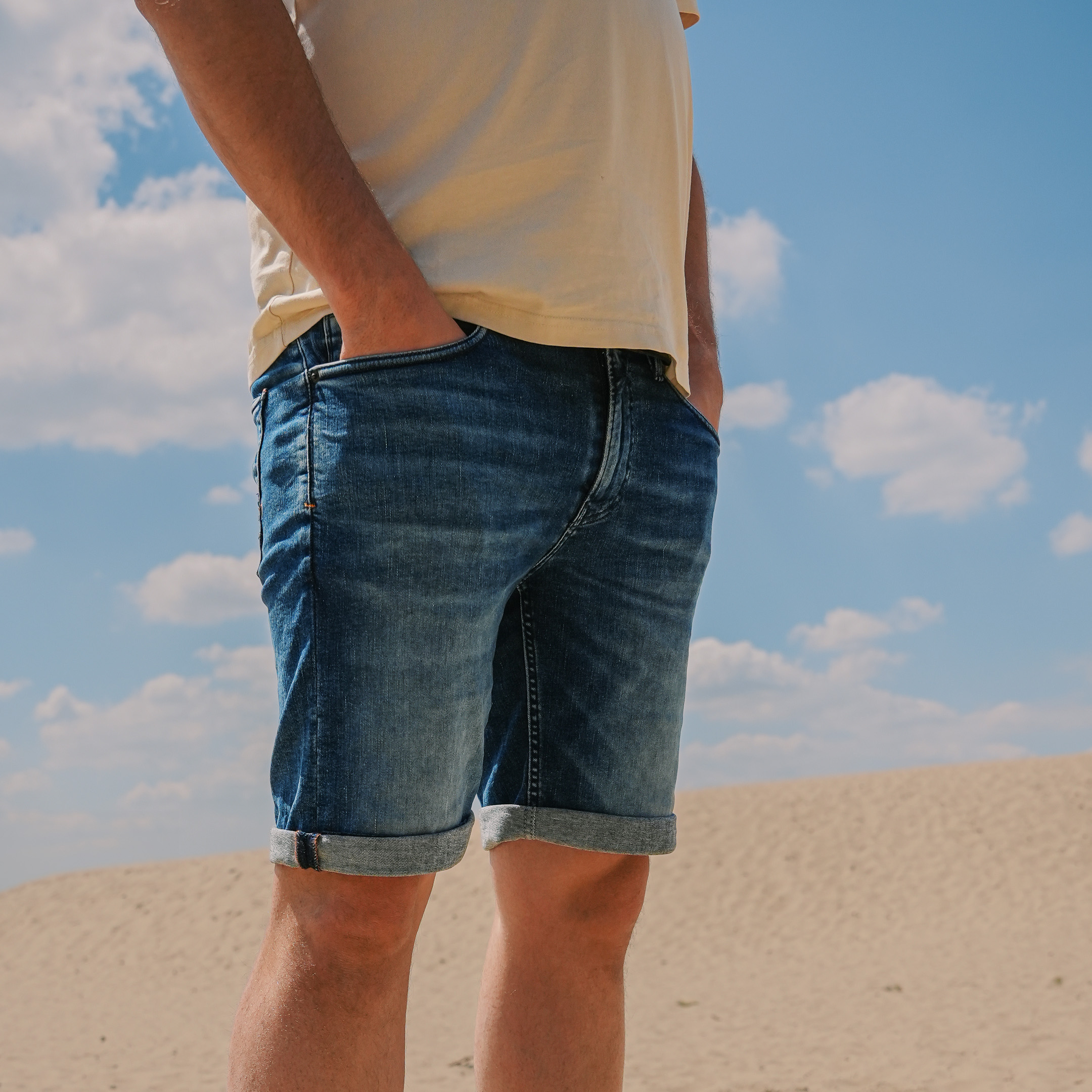 247Jeans Palm Slim Short SH05 Medium Blue Denim Used