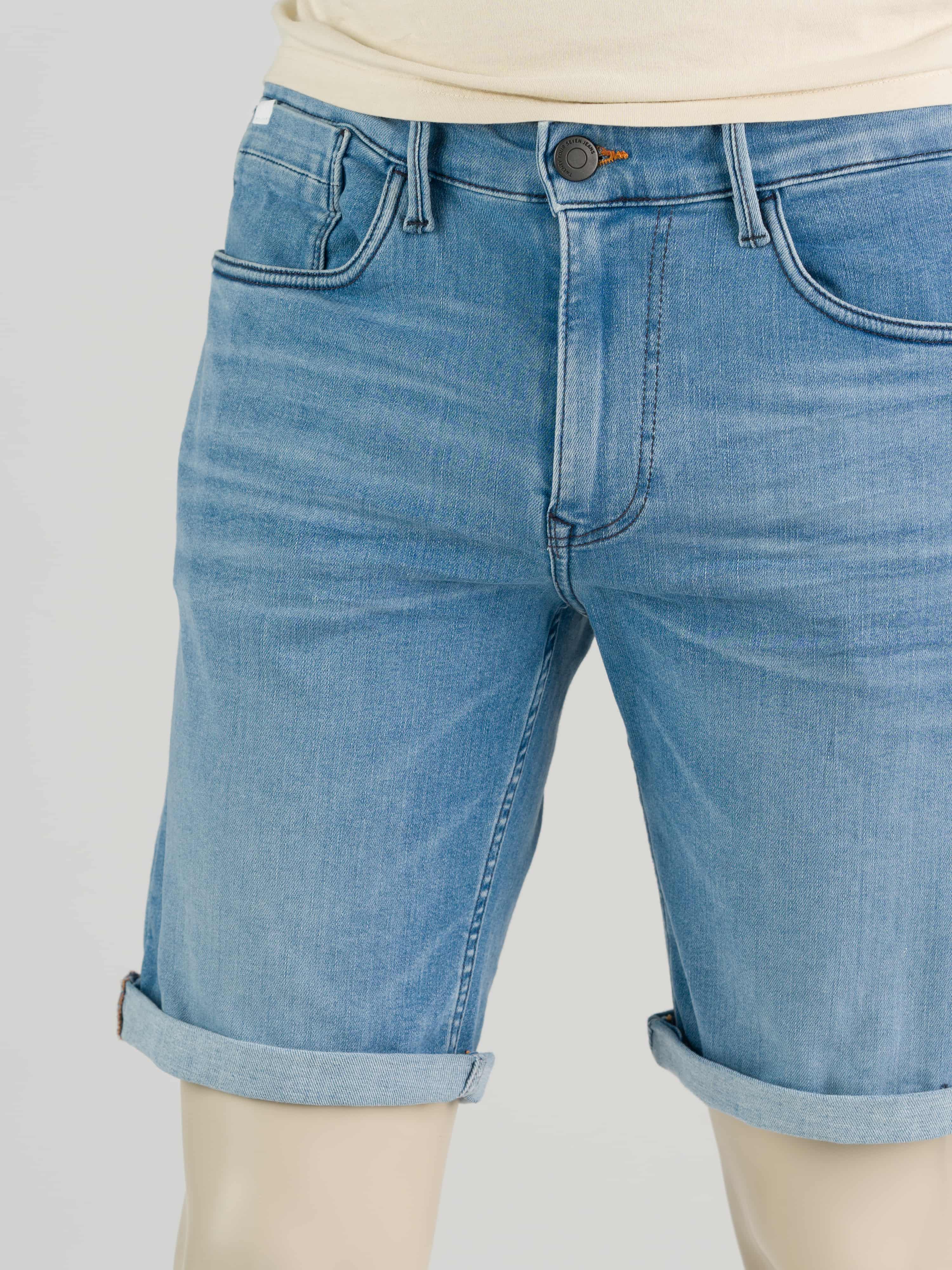 247Jeans Palm Slim Short SH06 Bleached Denim Used