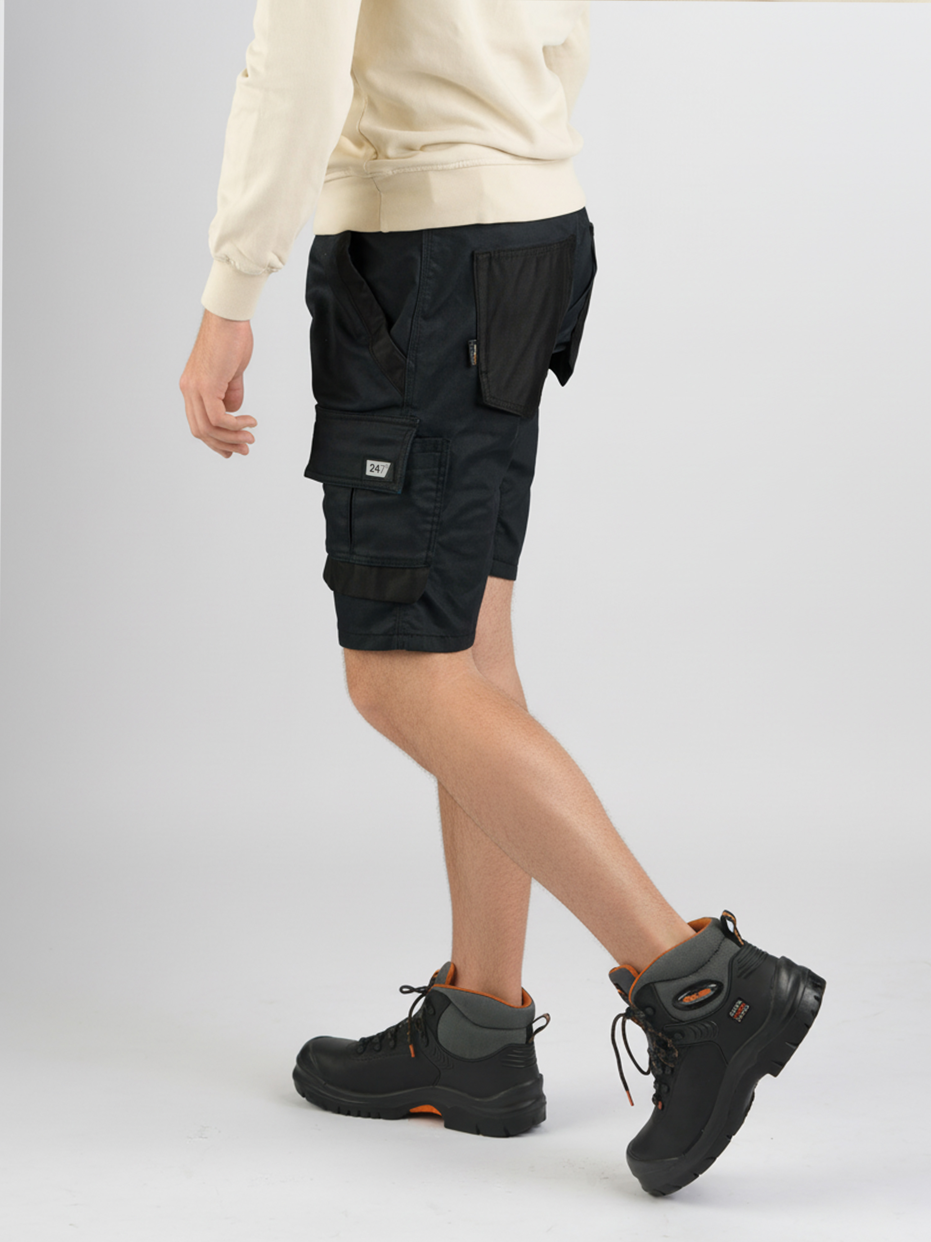 247Jeans Shark Short Workwear W81 Dark Blue Denim Coated