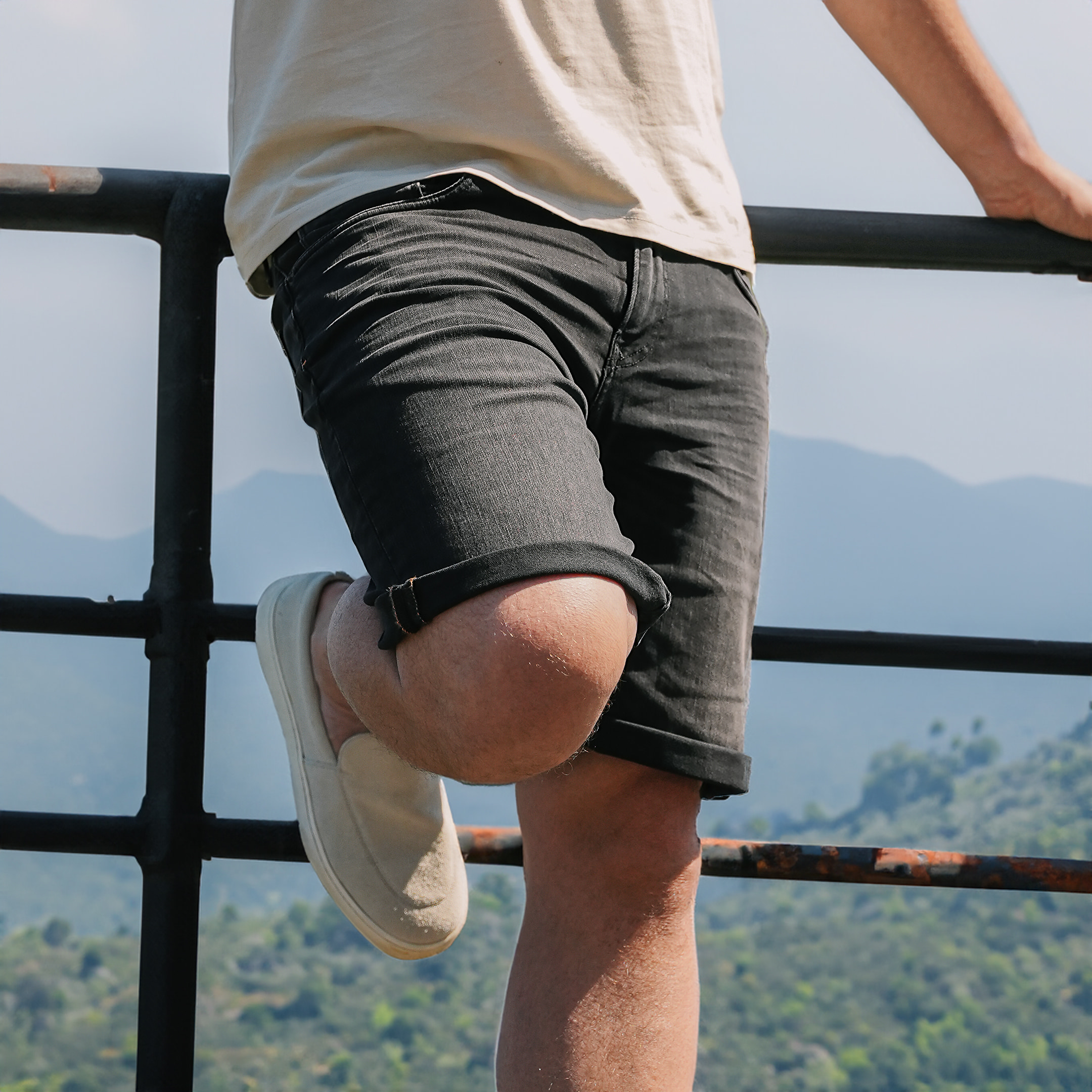 247jeans Palm Slim Short SH02 Dark Grey Denim Used