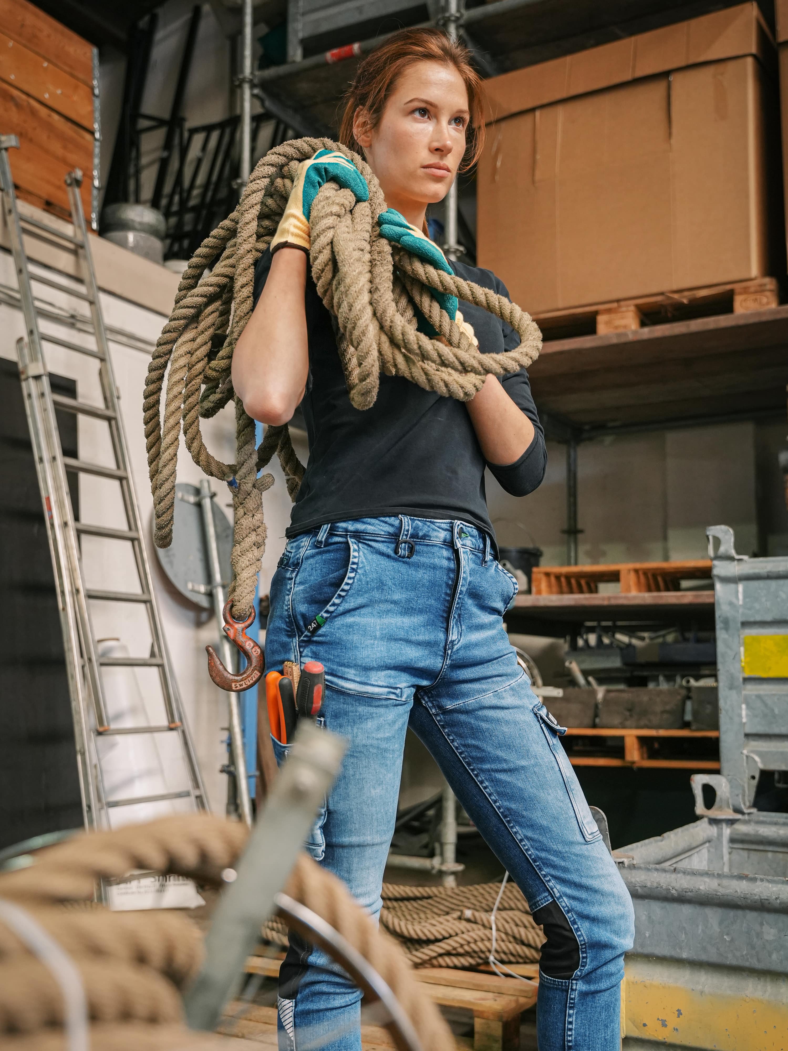 247Jeans Panda Workwear W23 Medium Blue Denim Used