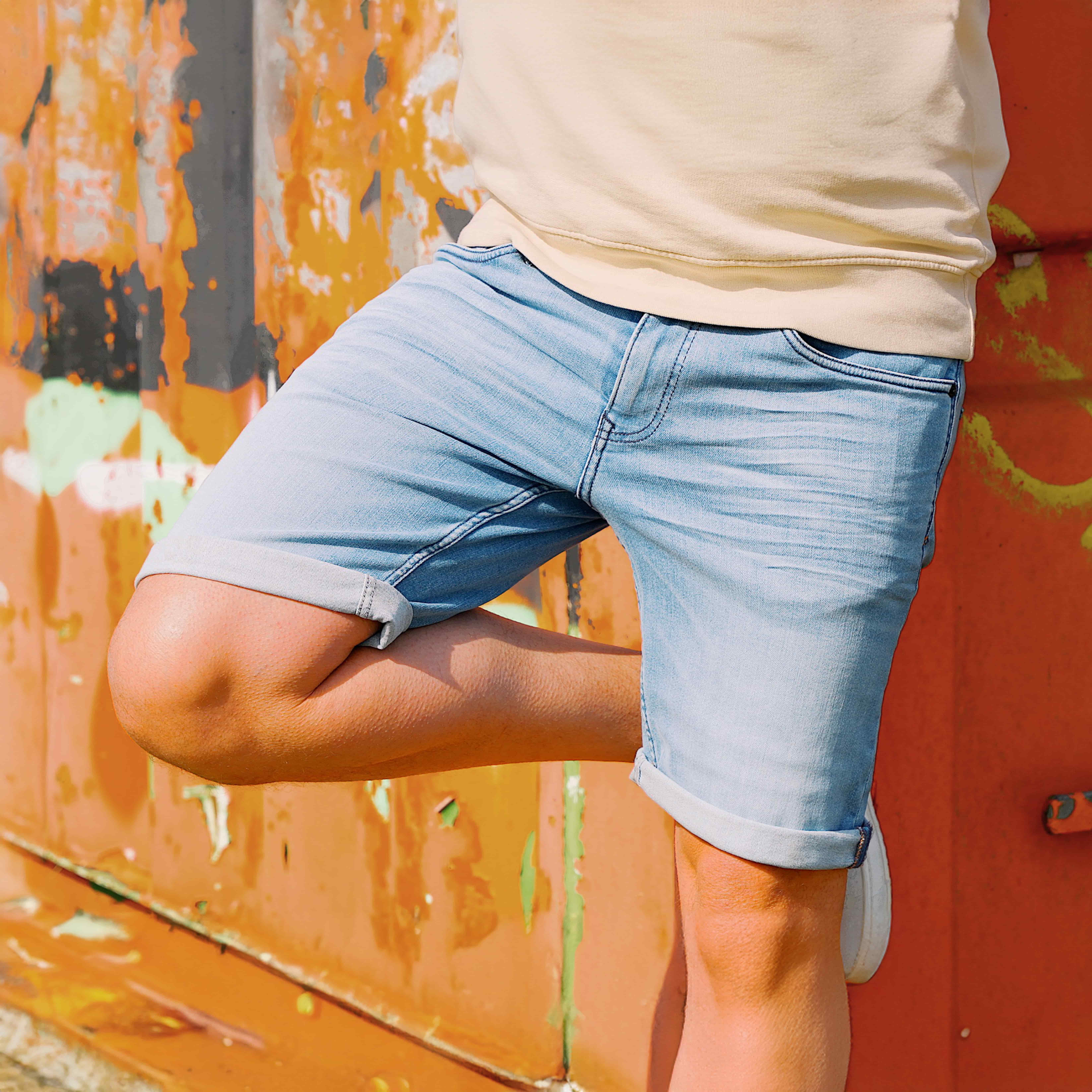 247Jeans Palm Slim Short SH06 Bleached Denim Used