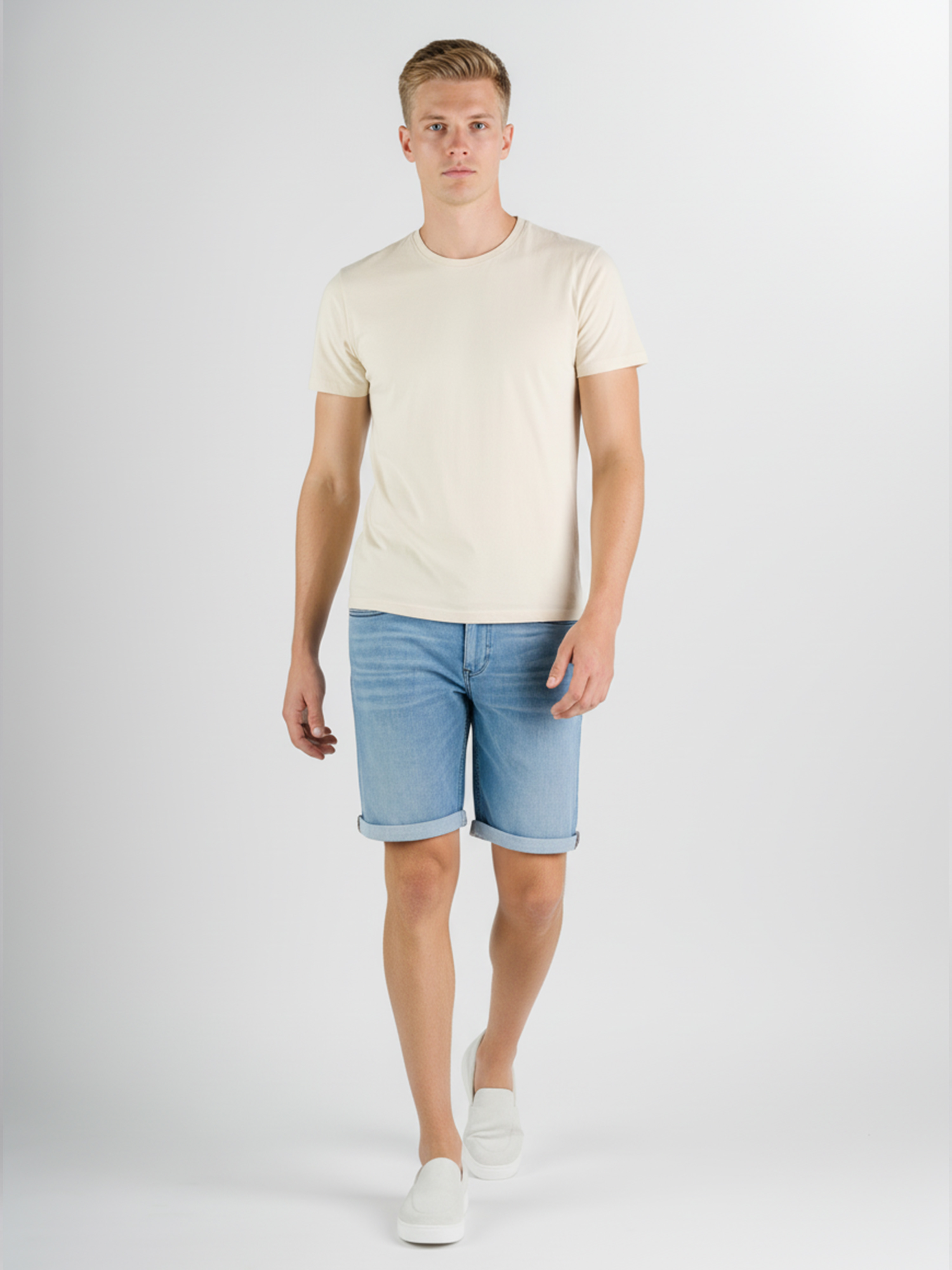 247Jeans Palm Slim Short SH06 Bleached Denim Used