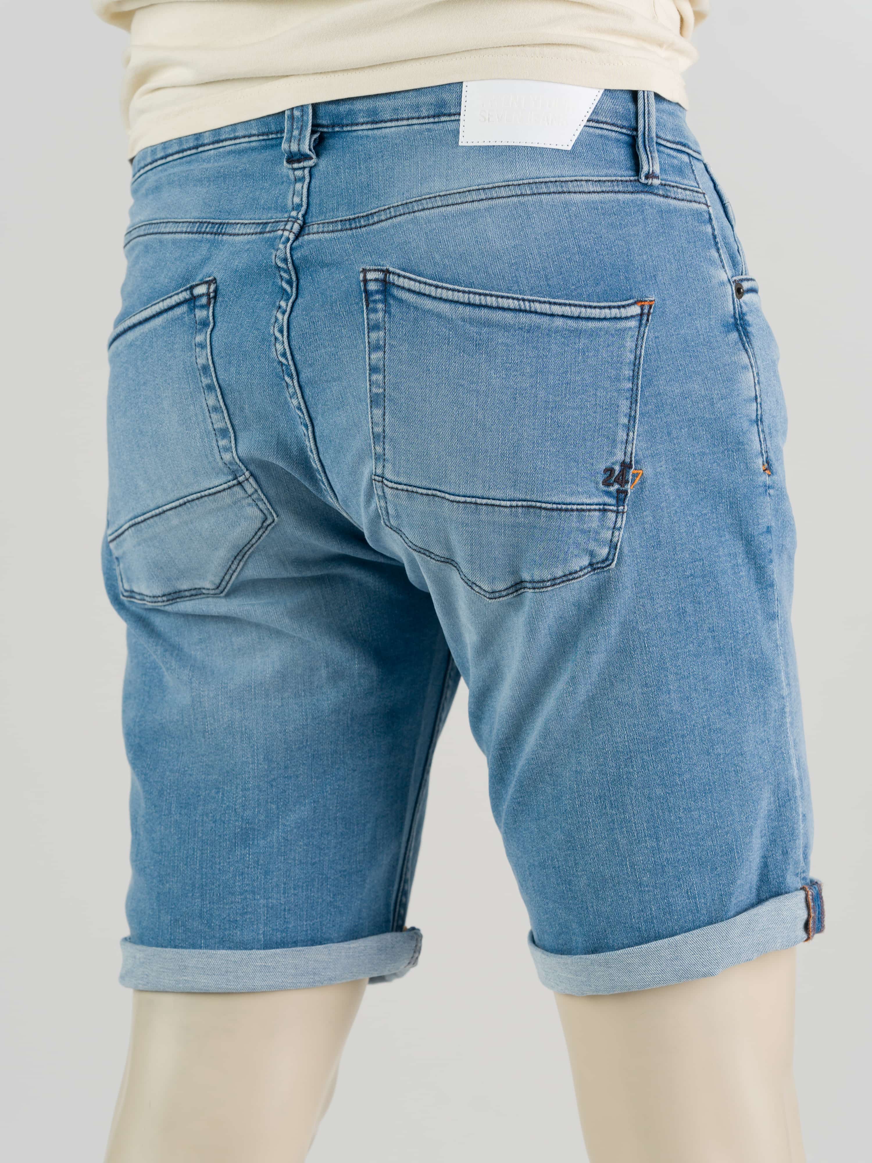 247Jeans Palm Slim Short SH06 Bleached Denim Used